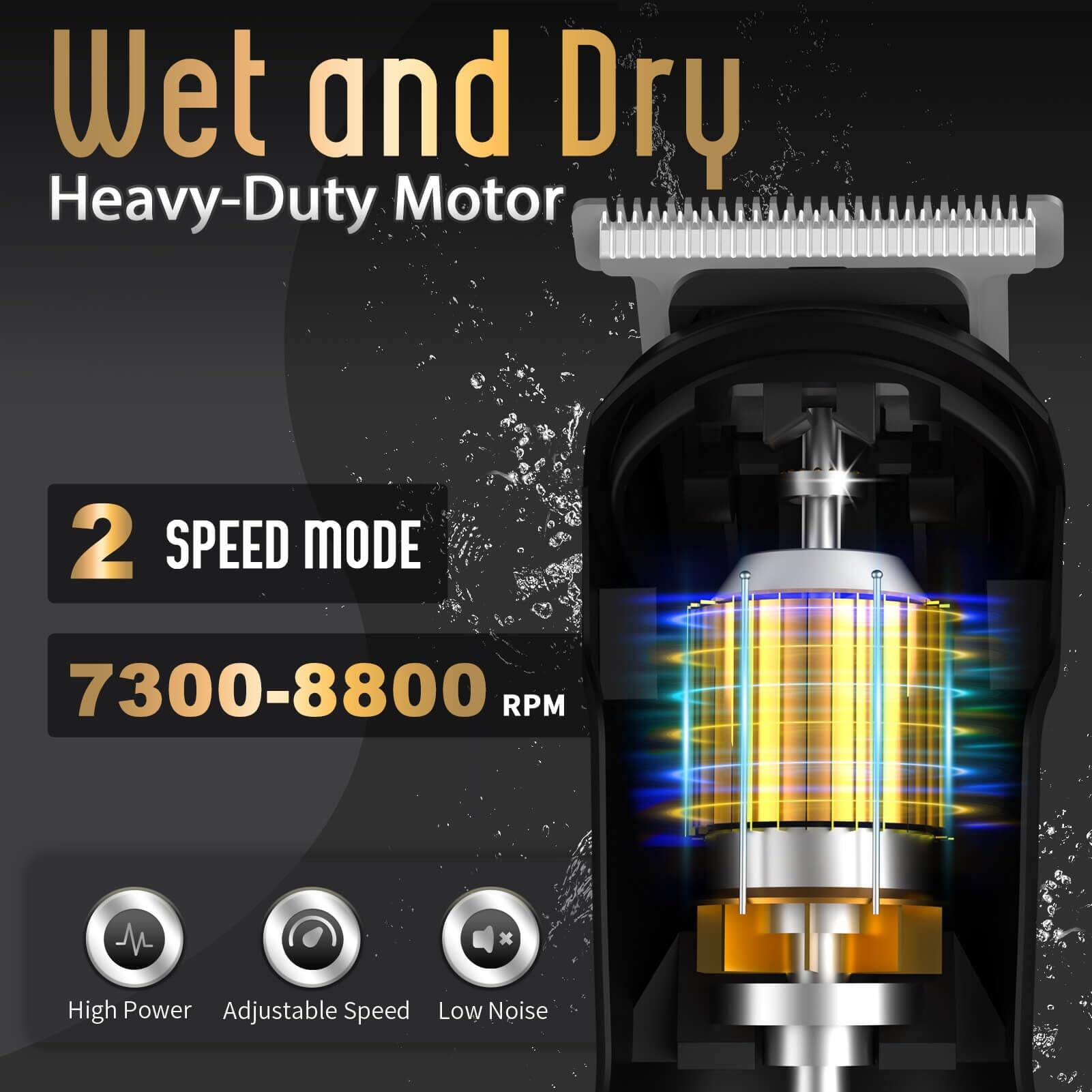 Wet and Dry Heavy-Duty Motor  
2 SPEED MODE  
7300-8800 RPM  
High Power Adjustable Speed Low Noise