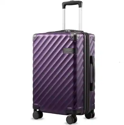Front. LUGGEX - LUGGEX 20 Inch Carry-On Luggage Airline Approved Expandable Polycarbonate Hard Shell Suitcase for Travelling - EX-Core - Purple.