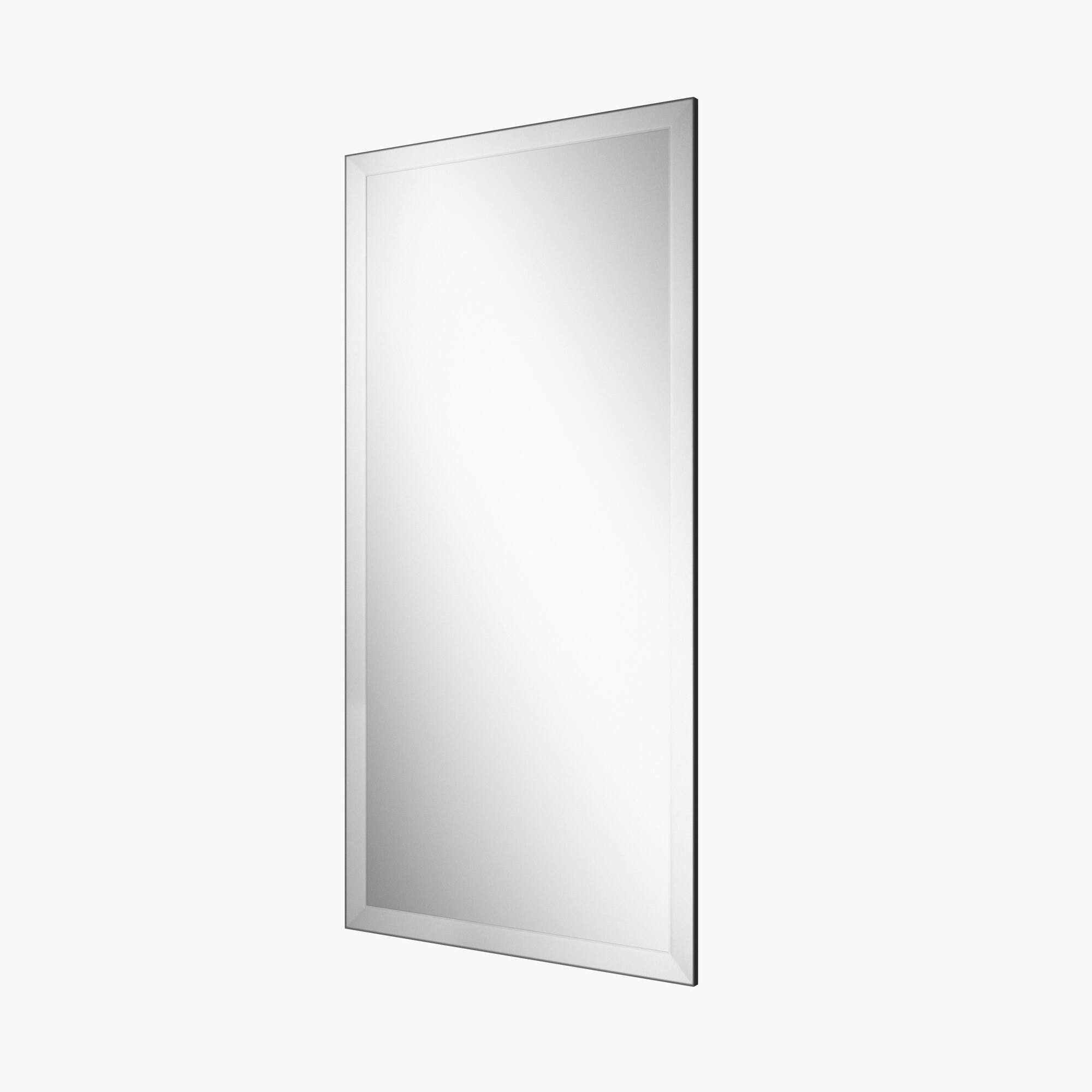 Alt View 1. Boyel Living - 72 in W x 36 in L Silver Rectangular Slanted Edge Aluminum Framed Wall Bathroom Vanity Mirror.