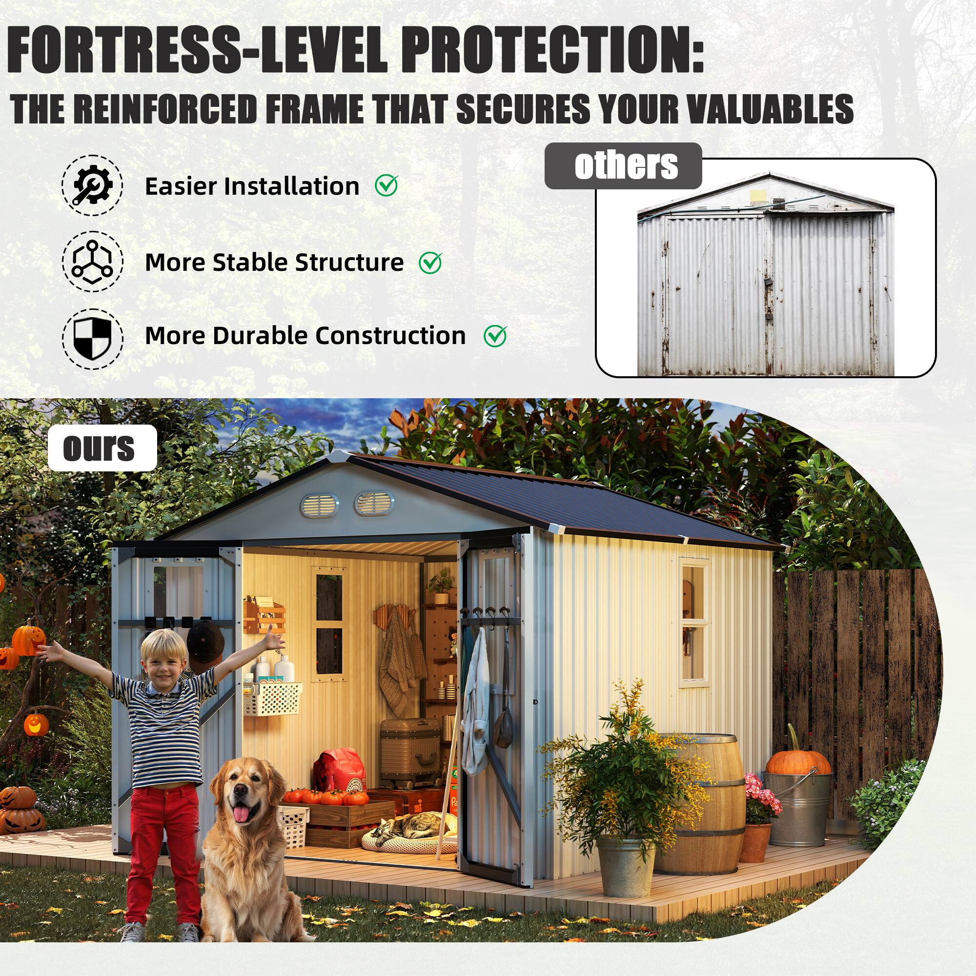 FORTRESS-LEVEL PROTECTION: THE REINFORCED FRAME THAT SECURES YOUR VALUABLES

- Easier Installation ✔️
- More Stable Structure ✔️
- More Durable Construction ✔️

others

ours
