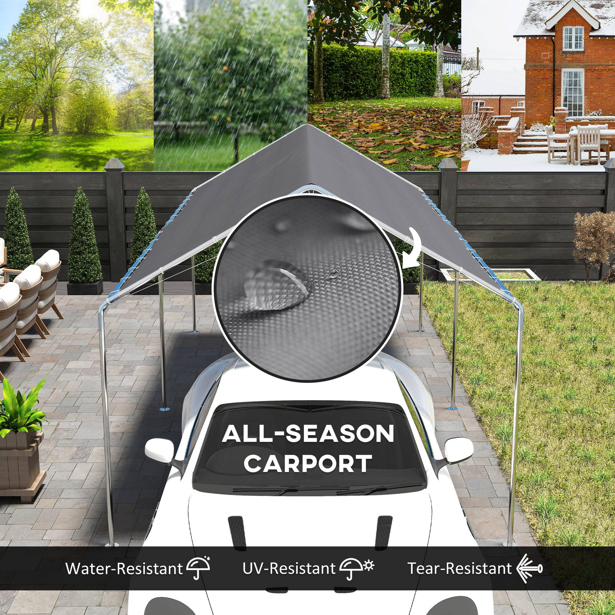 ALL-SEASON CARPORT

Water-Resistant  
UV-Resistant  
Tear-Resistant