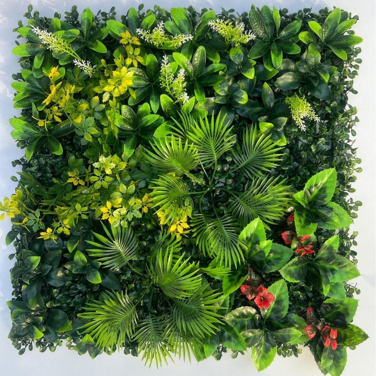 Auledio - 1-pack artificial grass wall panels, imitation maple leaf hedge, suitable for indoor and outdoor decoration - Green