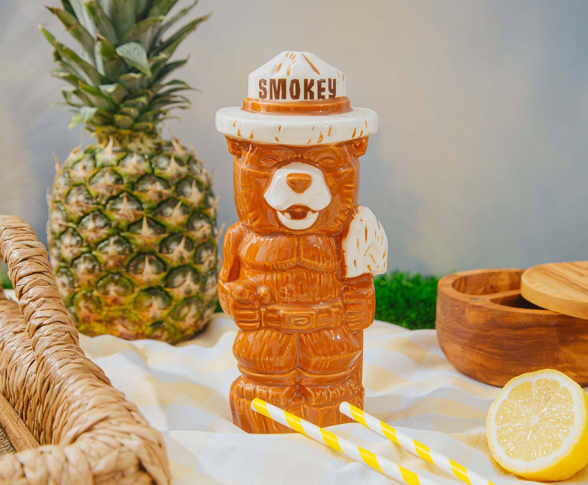 Alt View 2. ThinkGeek - Geeki Tikis Smokey Bear Ceramic Mug | Holds 14 Ounces - Brown.