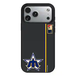 Keyscaper - MLB - Seattle Mariners 1981 Logo iPhone Magnetic Bump Case - 15 - Black
