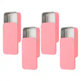 Unique Bargains - 4pcs Metal Tin Box, 2.4x1.3x0.4" Slide Top Small Rectangular Storage, Portable Case for Lip Balm Candies Jewelry - Red