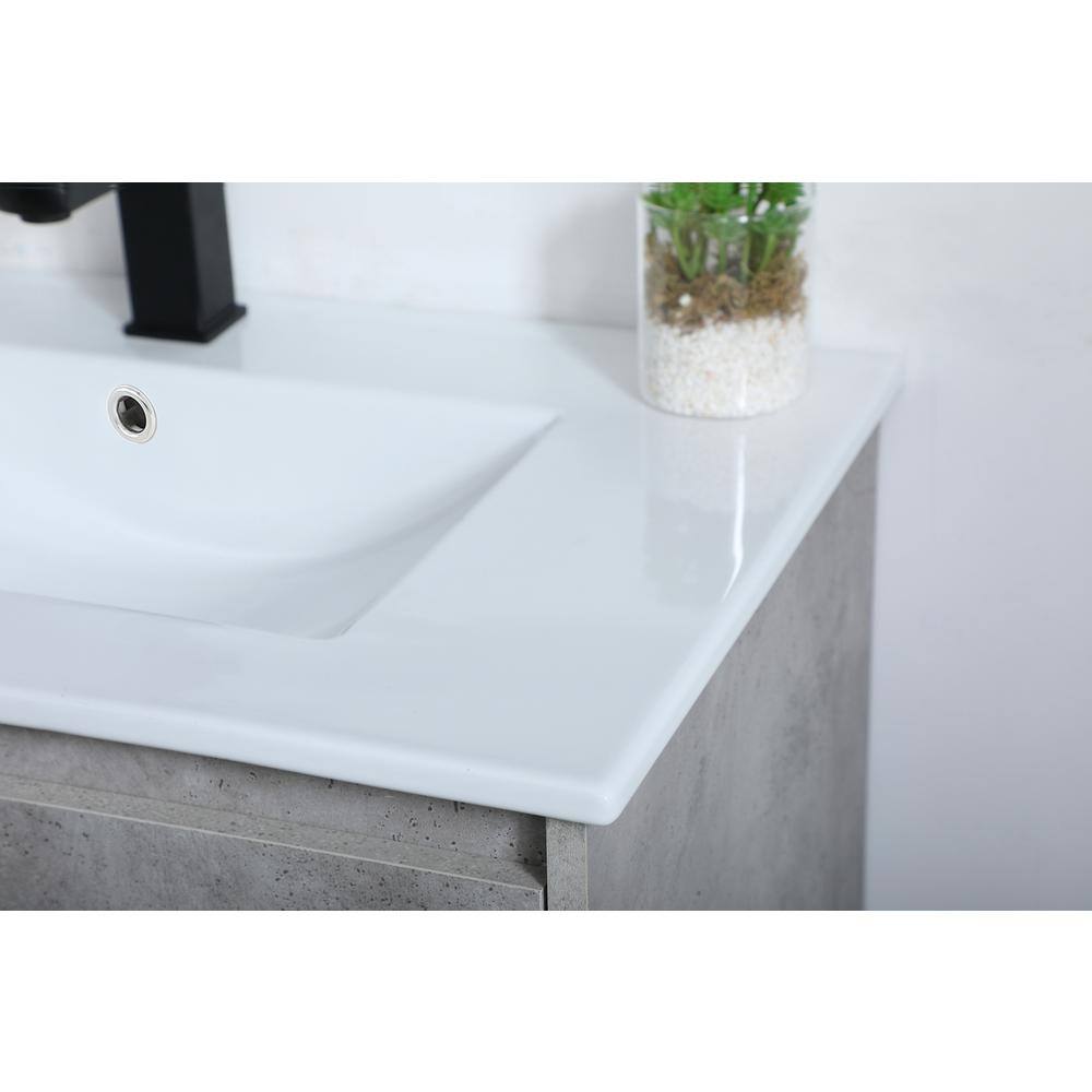 Alt View 7. Elegant Kitchen and Bath - 30 inch Single Bathroom Vanity in Concrete Grey - Concrete Grey.