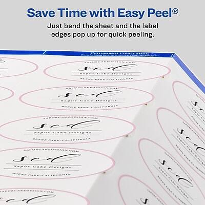 Save Time with Easy Peel®  
Just bend the sheet and the label edges pop up for quick peeling.

Sapnr Cake Designs  
Pine Park, California  
SapnrCakeDesigns.com

Sapnr Cake Designs  
Pine Park, California  
SapnrCakeDesigns.com

Sapnr Cake Designs  
Pine Park, California  
SapnrCakeDesigns.com

Sapnr Cake Designs  
Pine Park, California  
SapnrCakeDesigns.com