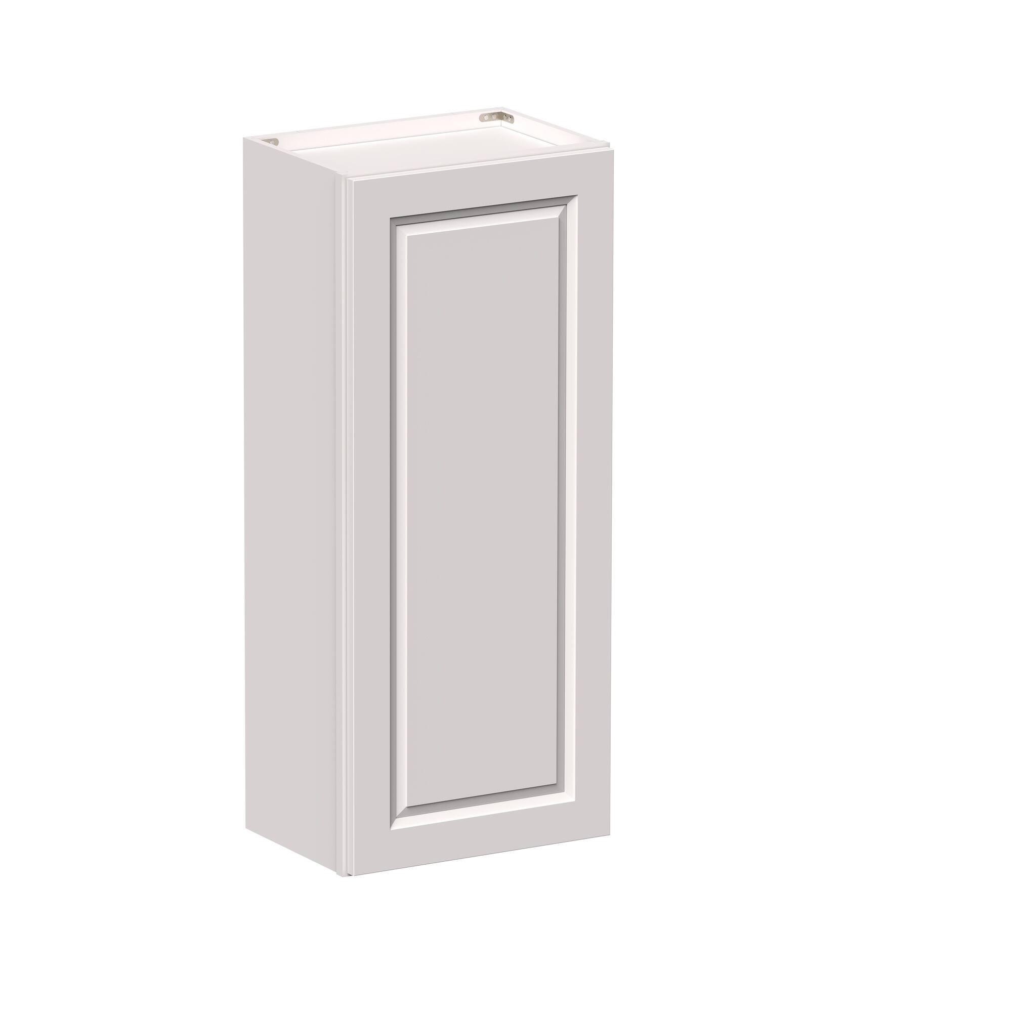 Angle. Boyel Living - 18-in W x 42-in H x 12-in D Shaker RTA Kitchen Wall Cabinet with Soft-Close Doors - Glacier White.