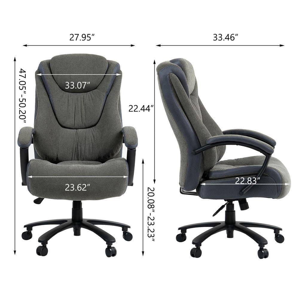 Sure, here is the corrected and grouped text from the image:

- **Height:** 47.05" - 50.20"
- **Width:** 27.95"
- **Depth:** 33.07"
- **Armrest Height:** 22.44"
- **Seat Height:** 20.08" - 23.23"
- **Seat Width:** 23.62"
- **Back Height:** 33.46"
- **Seat Depth:** 22.83"