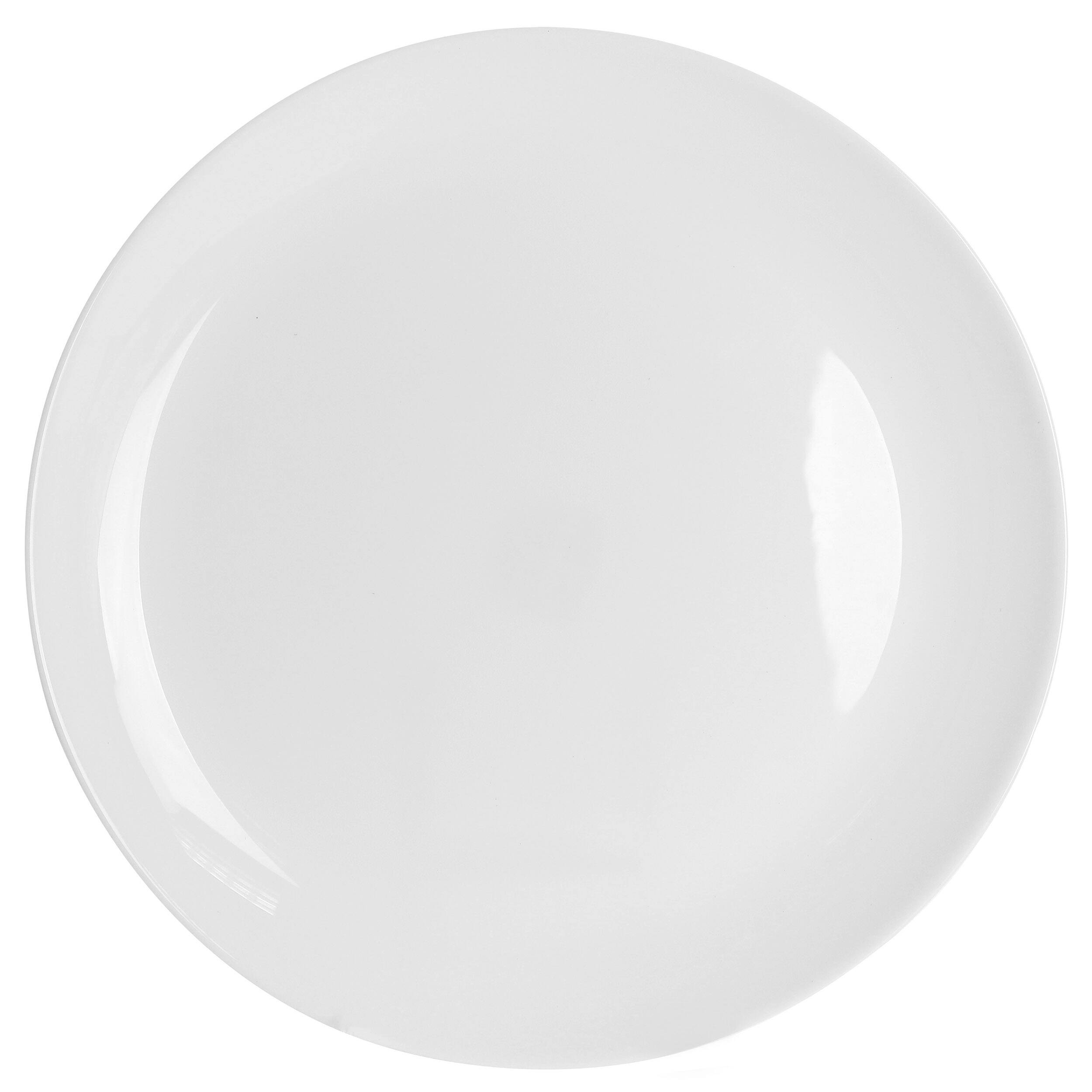 Alt View 2. Gibson - Gibson Ultra Olstead 8 Piece Break Resistant Tempered Opal Glass Dinner Plate Set in White - White.