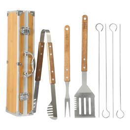 Gibson - Home Barbecue Pro 8 Piece Stainless Steel Barbecue Tool Set with Carry Box - Brown