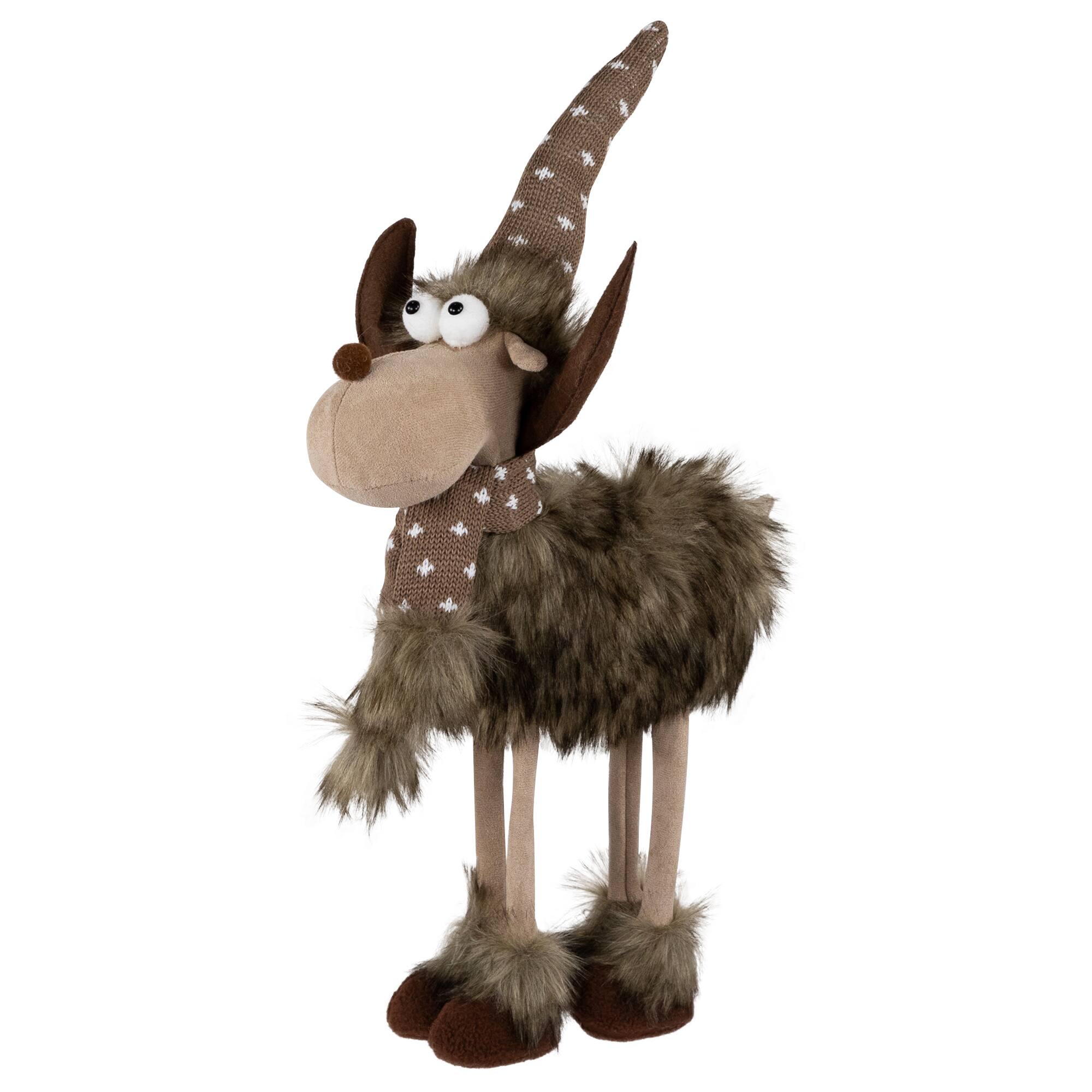 Alt View 2. Northlight - Standing Four Legged Moose Christmas Figure - 19" - Brown and White - Brown.