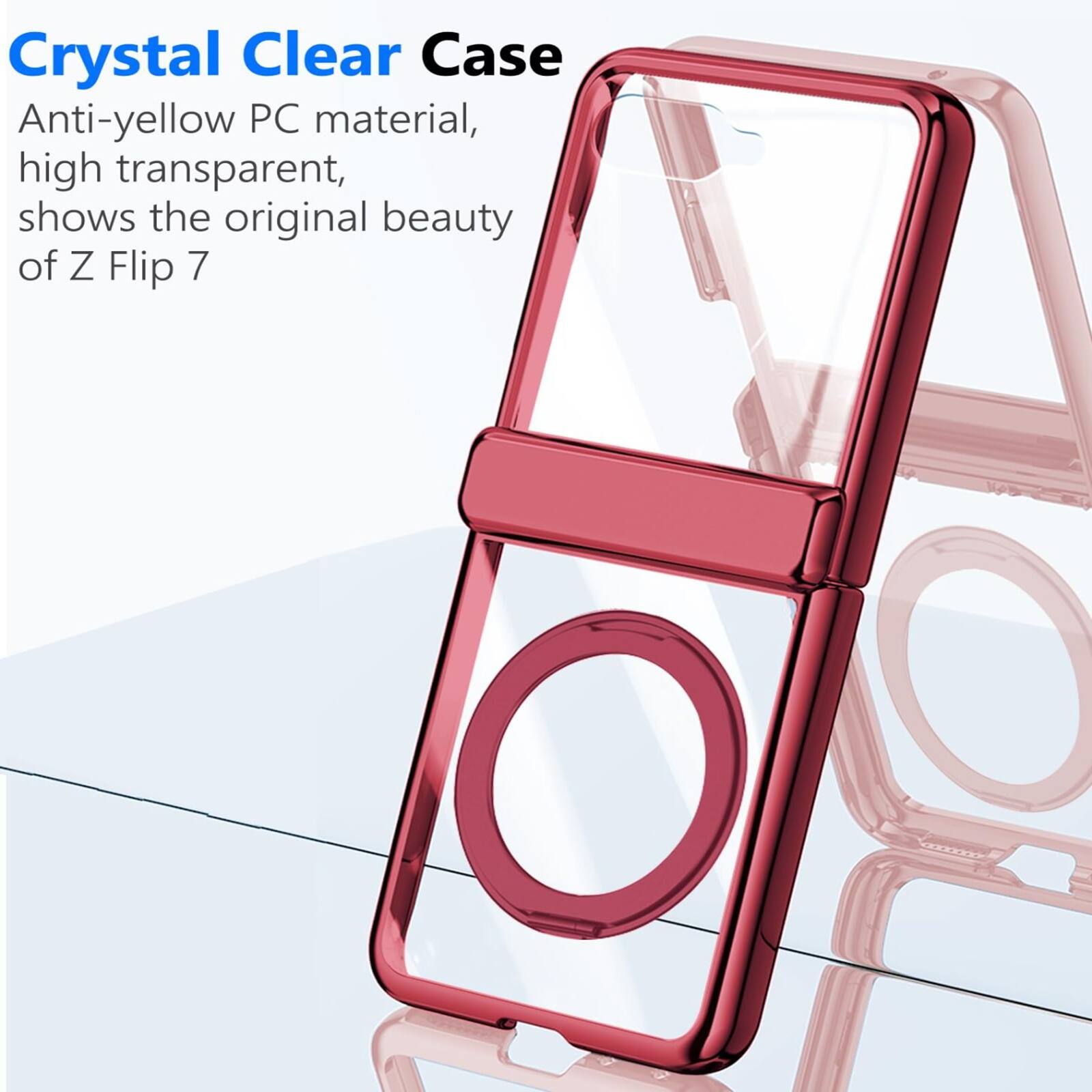 Crystal Clear Case

Anti-yellow PC material, high transparent, shows the original beauty of Z Flip 7