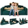 Costway - 17 PCS Modular Kids Play Couch, Multifunctional Convertible Kids Sofa Furniture Crocodile - Dark Green