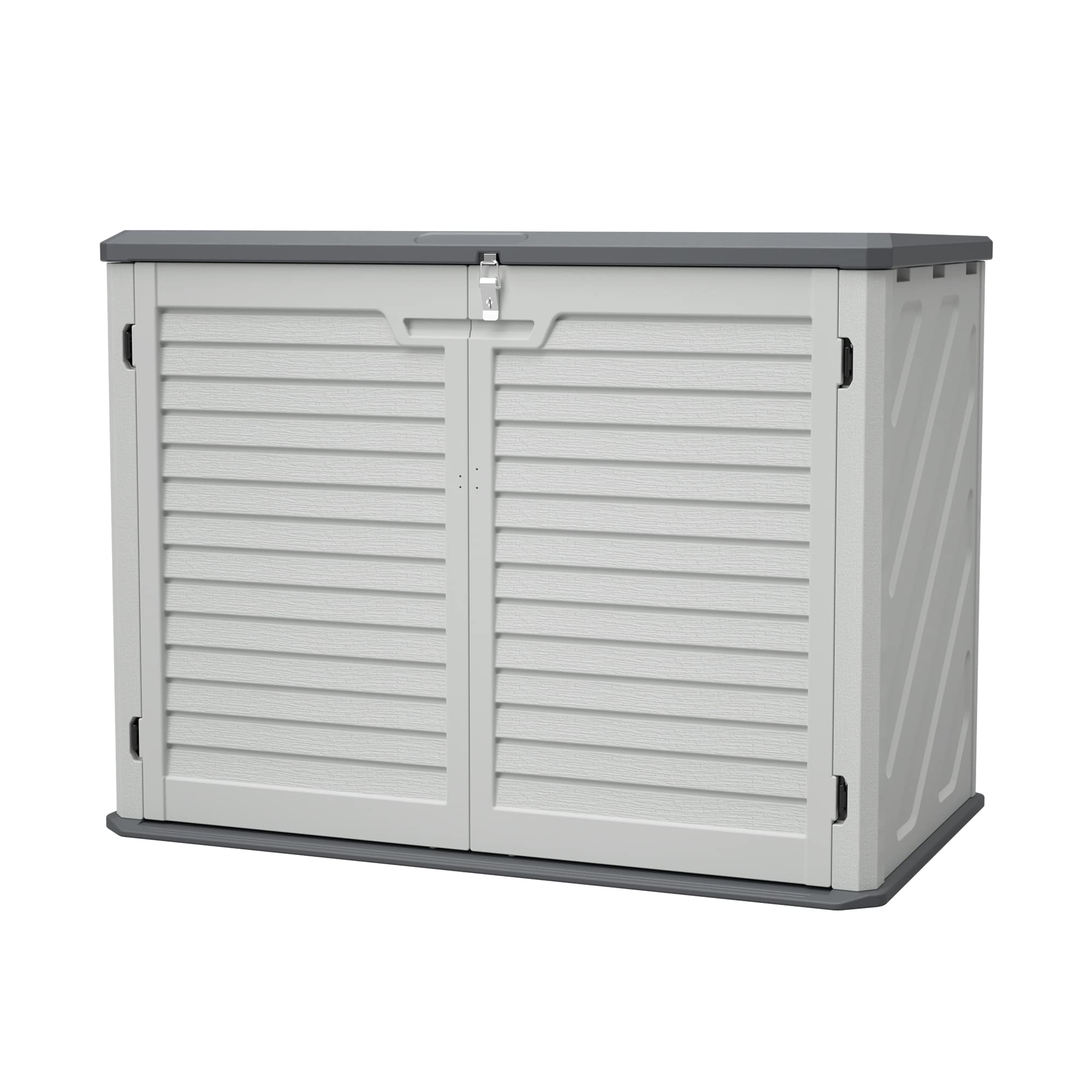Mondawe - 28 Cu.ft HDPE Plastic Storage Shed with Lockable Doors - White