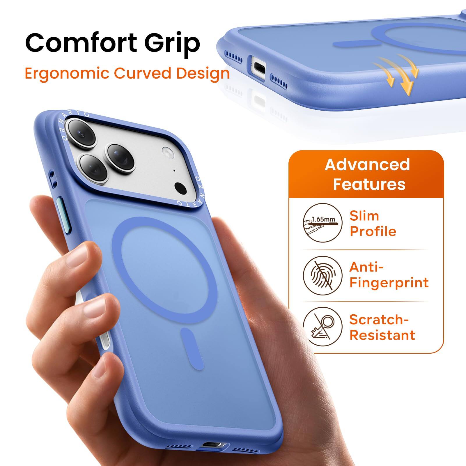 Comfort Grip  
Ergonomic Curved Design  

Advanced Features  
1.65mm Slim Profile  
Anti-Fingerprint  
Scratch-Resistant
