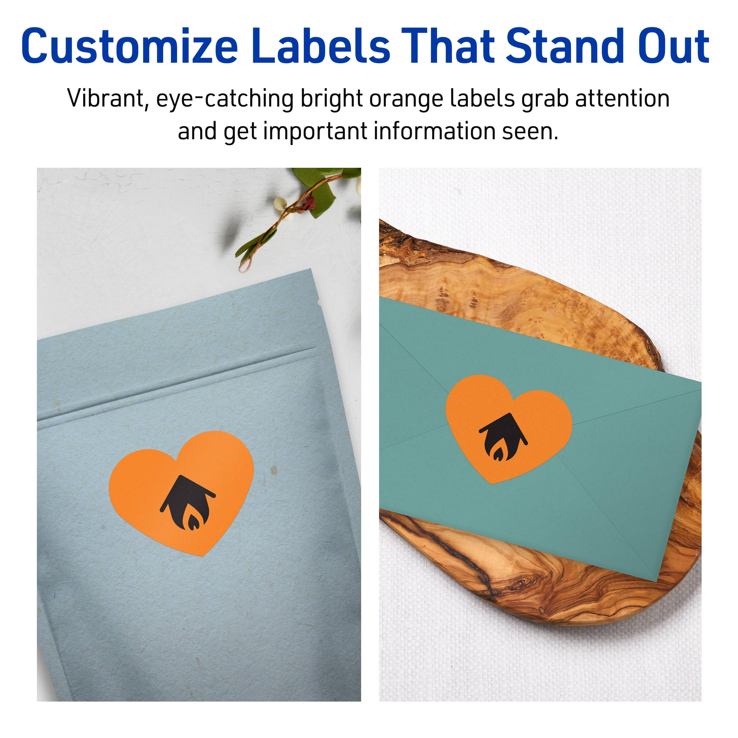 Customize Labels That Stand Out

Vibrant, eye-catching bright orange labels grab attention and get important information seen.