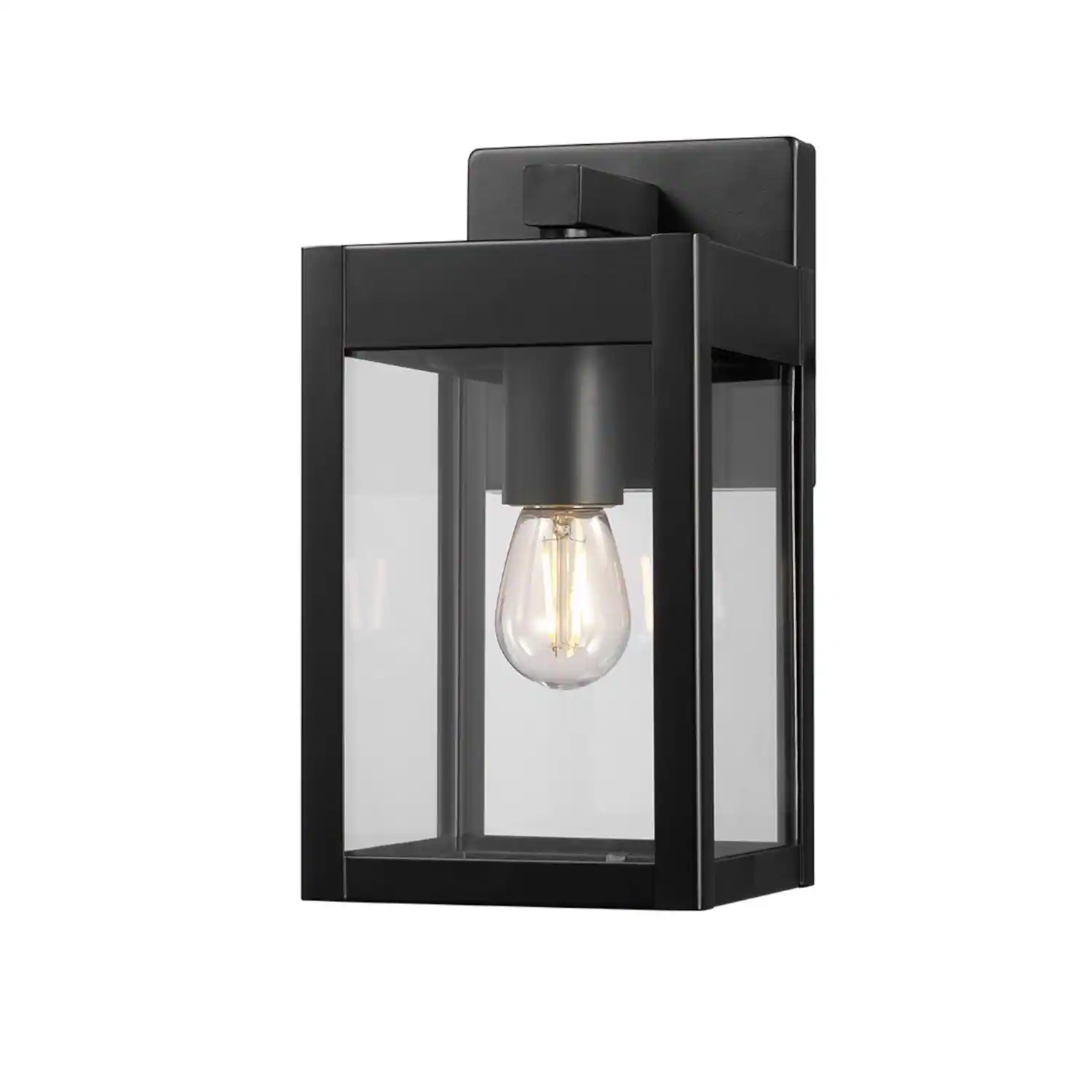 Front. Globe Electric - Globe Electric Matte Black Solar Powered 1 W LED Lantern 1 pk.