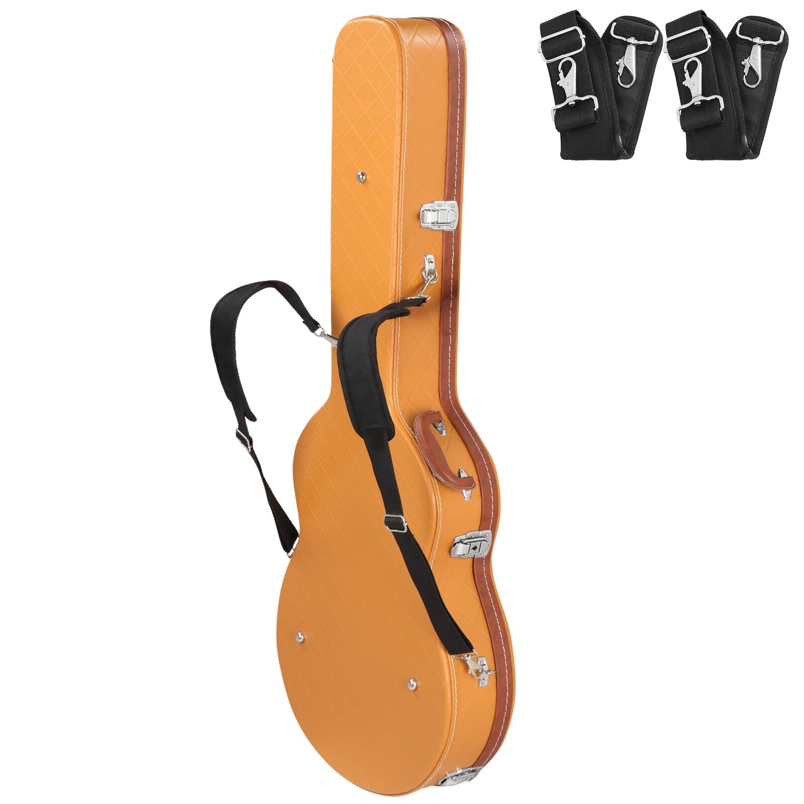 Angle. Winado - Electric Guitar Hard Case,Wooden Hard-Shell 42-Inch Protective Carrying Case for 335-Style Semi-Hollow Guitar.