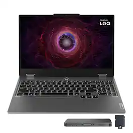 Lenovo - LOQ 15.6" FHD Gaming Laptop,AMD Ryzen 5 7235HS,32GB DDR5,1TB SSD+1TB Dock Set,GeForce RTX 4050,Win 11 Pro,Grey - Gray