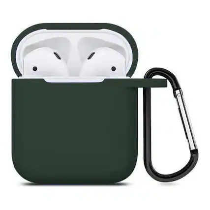 Front. Entronix - Entronix Soft-Touch Liquid Silicone Case for AirPods 1st/2nd Generation - Green.