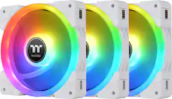 Thermaltake - SWAFAN EX14 RGB PC Cooling Fan TT Premium Edition (3-Pack) - White - Front_Zoom