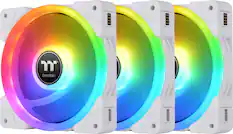 Front. Thermaltake - SWAFAN EX14 RGB PC Cooling Fan TT Premium Edition (3-Pack) - White.