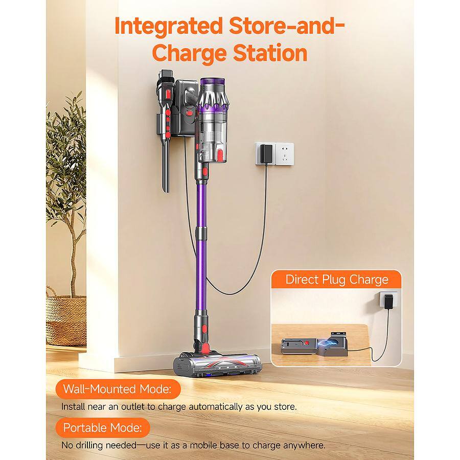 Integrated Store-and-Charge Station

Direct Plug Charge

Wall-Mounted Mode: Install near an outlet to charge automatically as you store.

Portable Mode: No drilling needed—use it as a mobile base to charge anywhere.