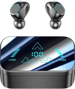 SKRAN - Wireless Bluetooth Earbuds - in Ear Buds Light-Weight Headphones with Wireless Charging Case,for Gym, Commuting, Office - Black