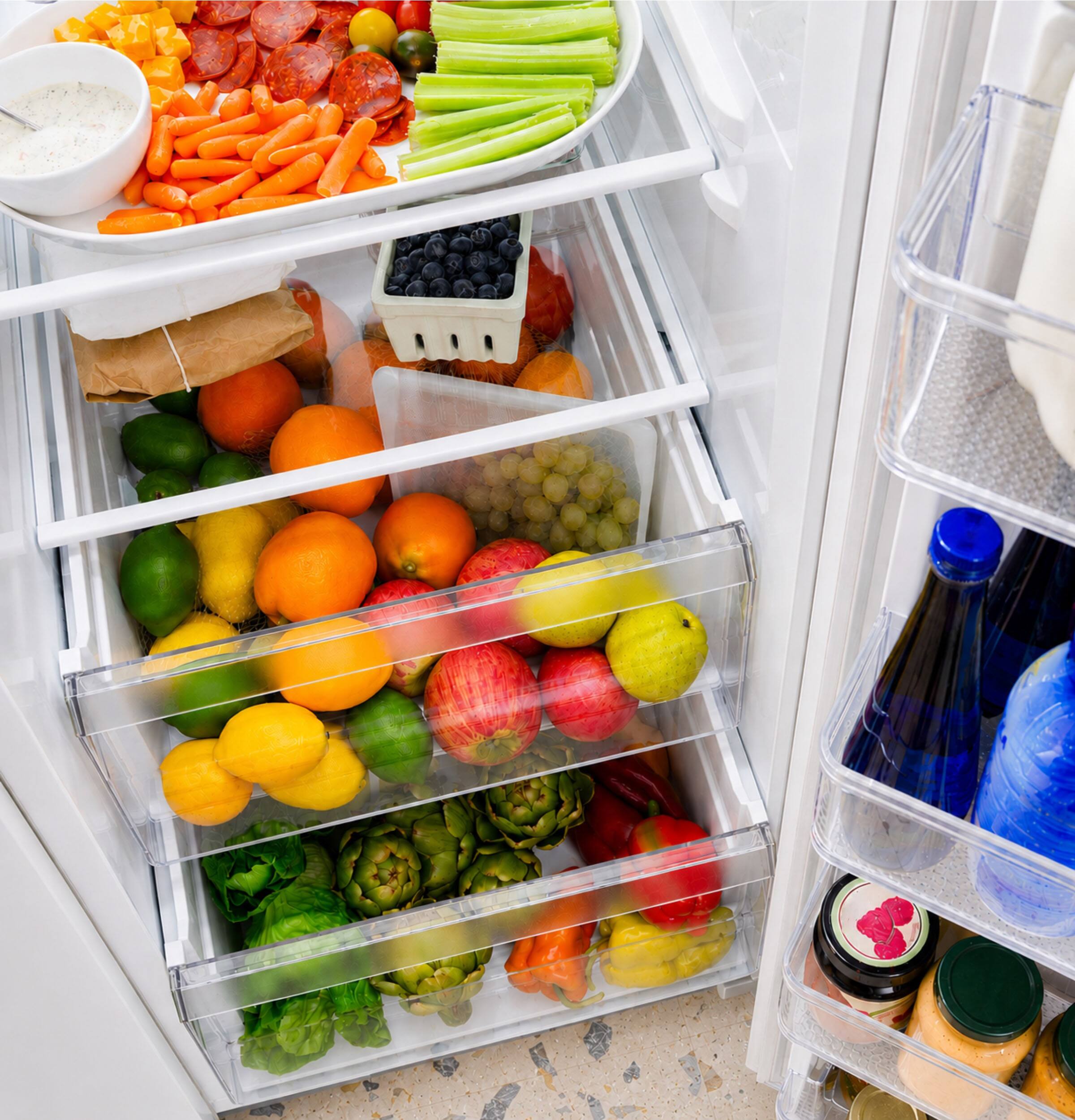 Alt View 17. GE - 36 in. Wide 27.9 Cu. Ft. Side-By-Side Refrigerator with Extra Tall Dispenser and In-Door Icemaker - White.