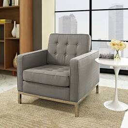 Loft Upholstered Fabric Armchair by Modway - Granite