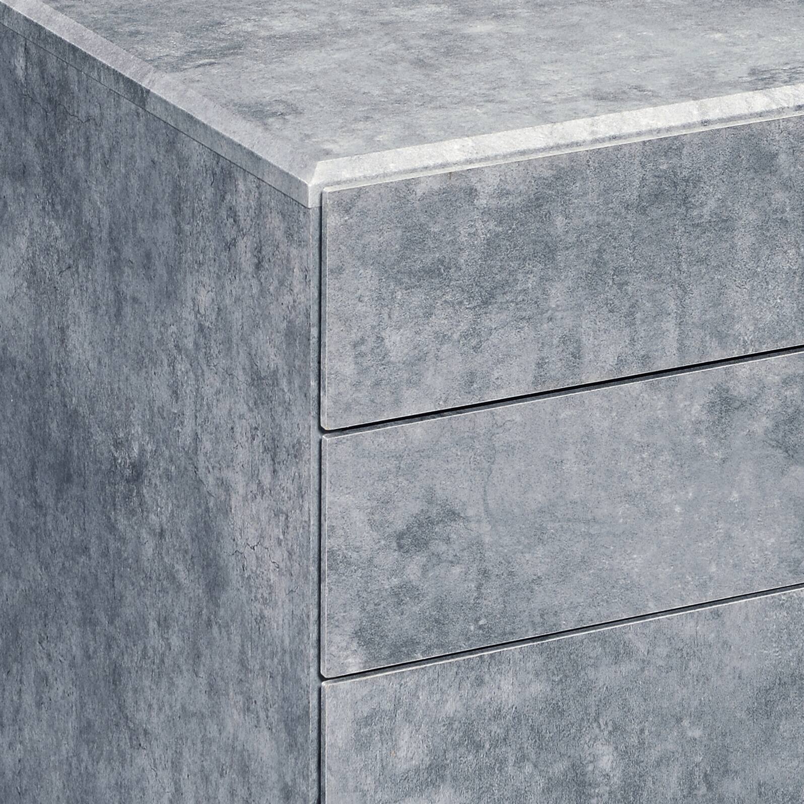 Left. APRILSOUL - Silver 3 drawer File Cabinet.