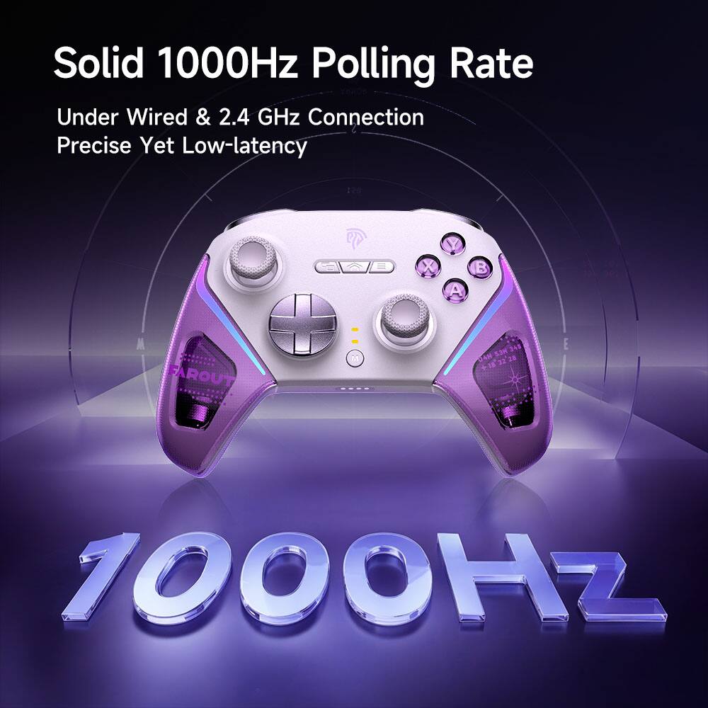 Solid 1000Hz Polling Rate  
Under Wired & 2.4 GHz Connection  
Precise Yet Low-latency  

1000HZ