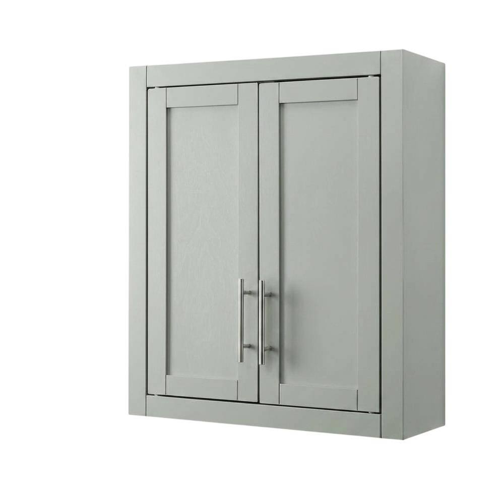 Back. FurniFact - Gray Wall-Mount Storage Cabinet - Gray.