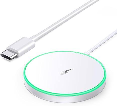 Front. Gravity Ridge - Magnetic Wireless Charger 15W Mag Safe Charger-Fast Charging Pad for iPhone17/16/15/14/13/12 Series & Airpods 2/3 - White.