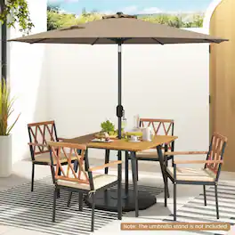 Mondawe - 9 FT Outdoor Patio Market Umbrella Push Button Tilt Crank Lift - Tan