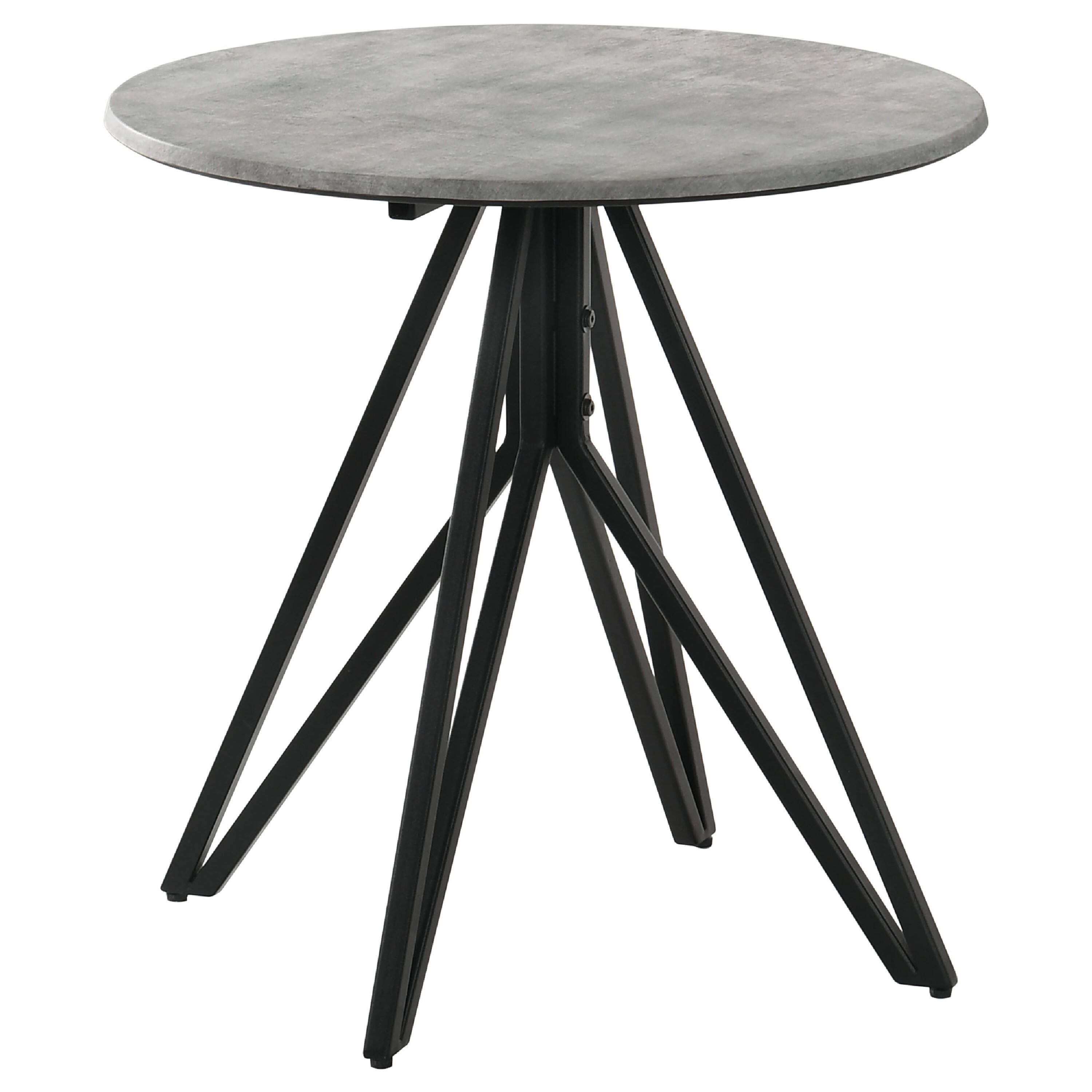 Alt View 1. Manhattan Lane - Aya 2pc Coffee and End Table Set, Gray Faux Cement Top, Metal - Gray, Black.