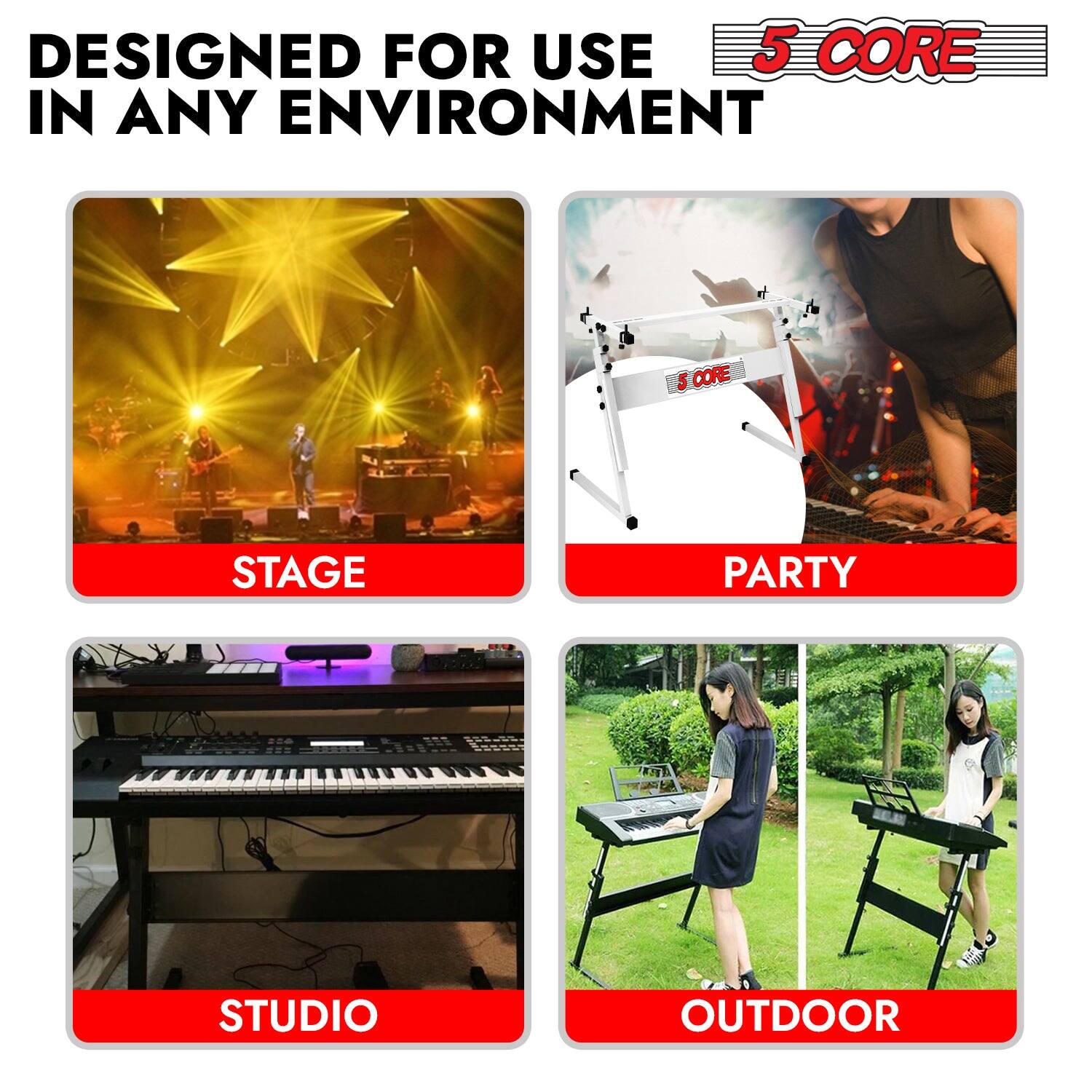 DESIGNED FOR USE IN ANY ENVIRONMENT

5 CORE

STAGE

PARTY

STUDIO

OUTDOOR