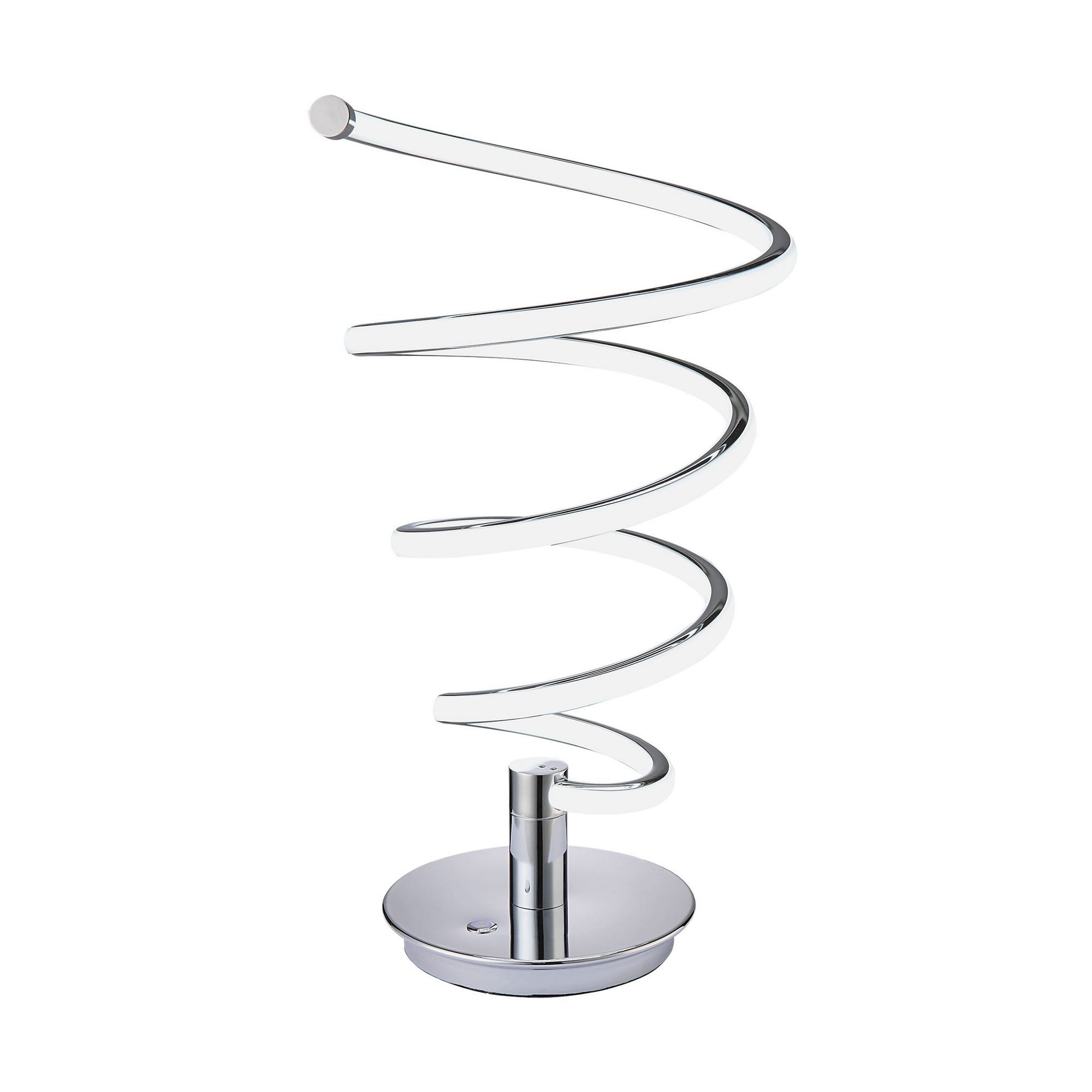 Manhattan Lane - Sun 20 Inch Table Lamp, Accent Twisted Modern Design, LED Light Chrome Base - Chrome, Silver