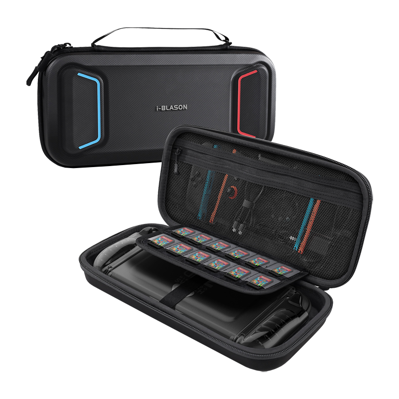 Alt View 4. i-Blason - Hard Shell Travel Carrying Case for Nintendo Switch & OLED – Shockproof, Waterproof - Black.