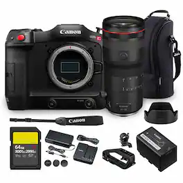 Canon - EOS C70 Cinema Camera Kit | 4K Super 35mm Sensor with RF 24-105mm f/2.8 Lens | More - Black
