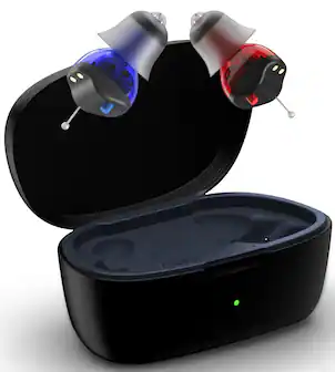 Front. LINNER - LINNER Saturn 2 OTC Rechargeable Hearing Aids for Seniors, Discreet & Noise-Canceling - Black.