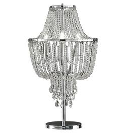 Manhattan Lane - Cara 27 Inch Table Lamp, Hanging Drop Design, Crystal and Metal - Chrome