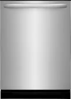 Front. Frigidaire - 24" Top Control Built-In Plastic Tub Dishwasher with MaxDry, 52 dBA - Stainless steel.