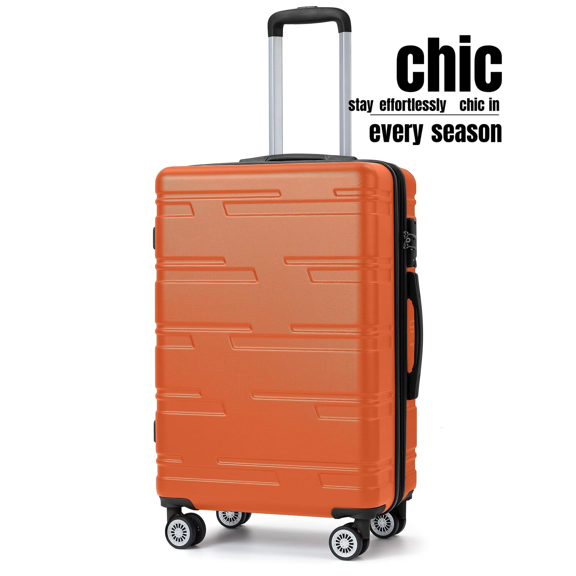 Jojoka - 20in Hardside Carry on Luggage with Spinner Wheels, Suitcase Hardshell Expandable, Lightweight Luggage with Tsa Lock - Orange