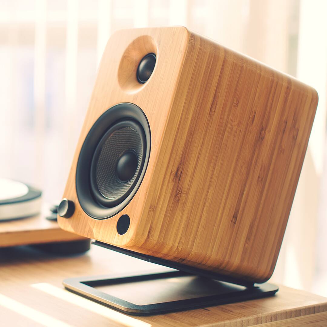 Alt View 5. Kanto - Kanto S4 Desktop Speaker Stands for Midsize Speakers | Black | Pair - Black.