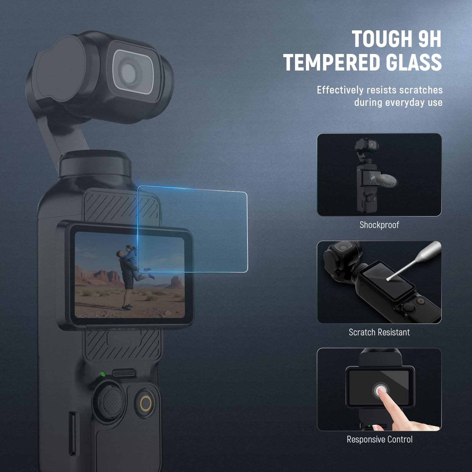 TOUGH 9H TEMPERED GLASS  
Effectively resists scratches during everyday use  

- Shockproof  
- Scratch Resistant  
- Responsive Control