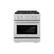Front. ZLINE - 30 in. Wide 4 Burner Paramount Dual Fuel Satin Steel Range with Convection Oven (SDRS-30) - Stainless Steel.
