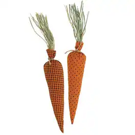 BreeBe - 2/Set Orange & Black Polka Dot & Buffalo Check Carrots - Multi