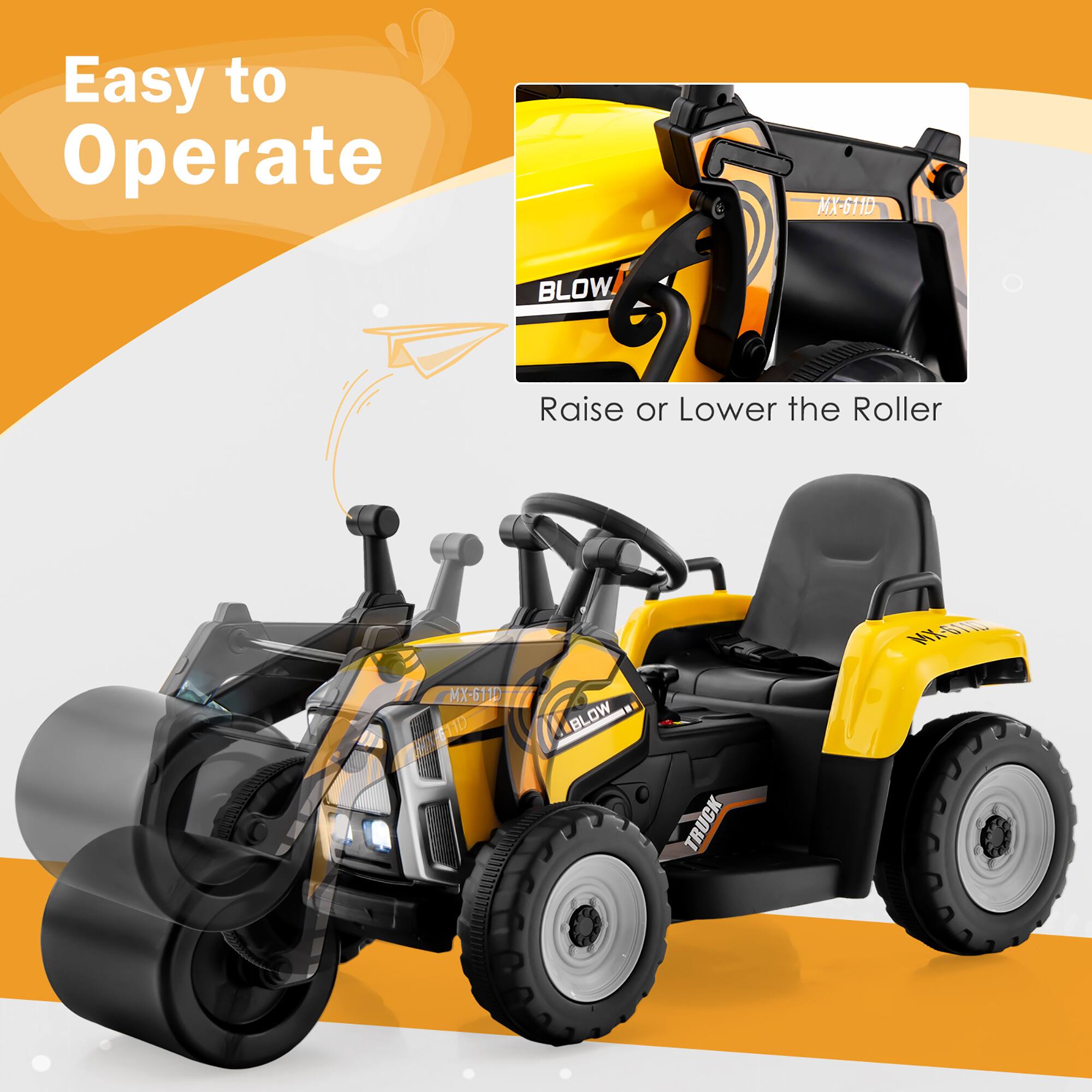 Easy to Operate

Raise or Lower the Roller

MX-611D

BLOW

TRUCK